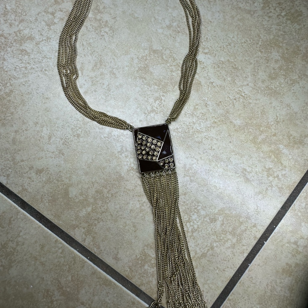 Elegant Gold And Black Necklace